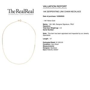 14K Solid Gold Serpentine Necklace